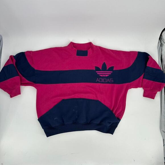 Vintage 1980s Adidas Cut and Sew Sweatshirt boxy fit size L - Picture 2 of 8